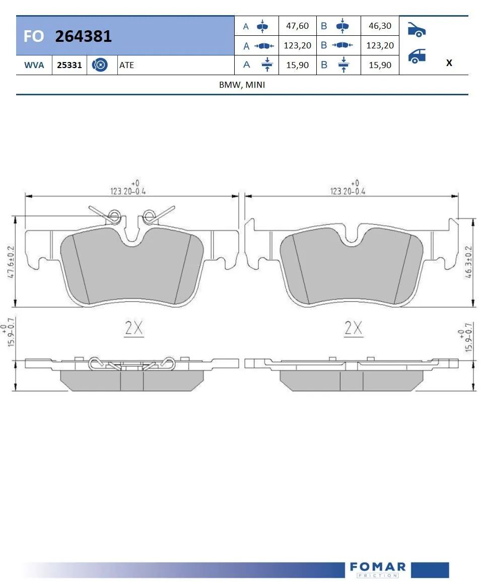 Brake Pad Set, disc brake